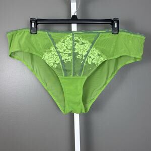 Adore Me Panties Plus Size 3X Green Sheer See Through Lace Bikini Panty New NWT